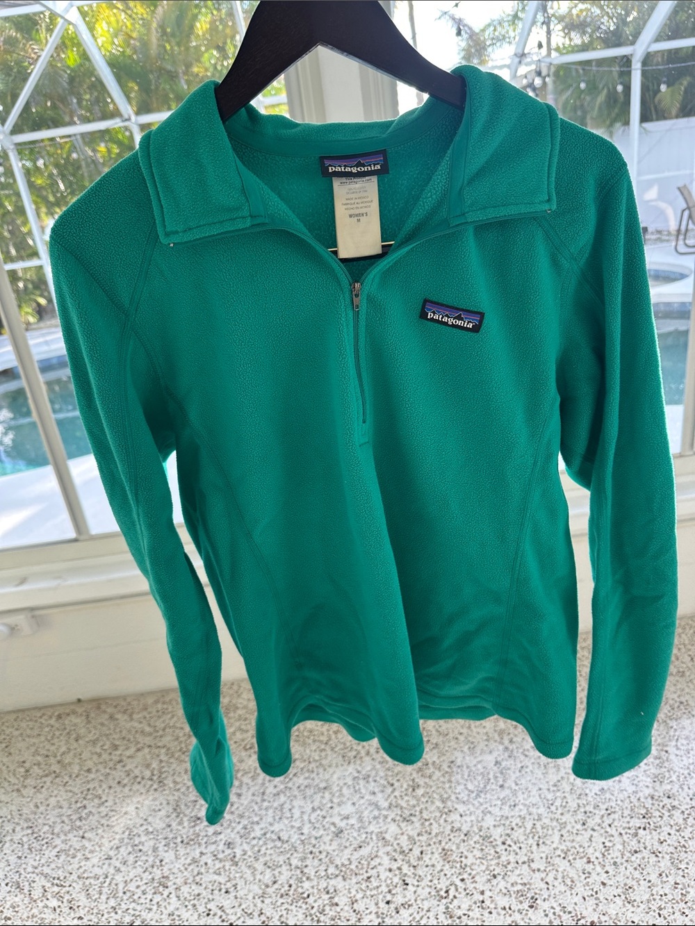 Patagonia Teal Green Quarter-Zip Fleece Pullover